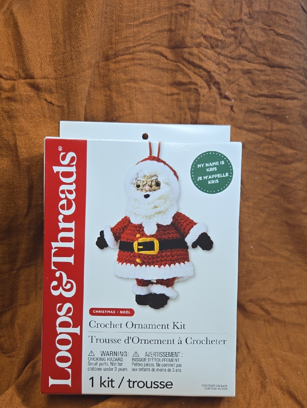 Loops & Threads Crochet Santa Ornament Kit - Red & White Santa